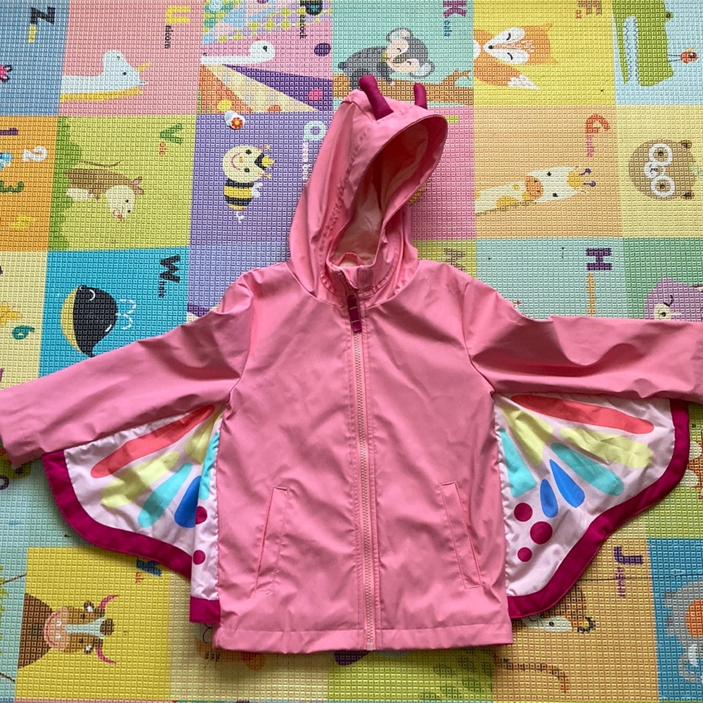 Cat & Jack Butterfly Raincoat! With antennas on the Hood😍